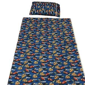 Cars custom corded regular size pillowcase with piece of fabric.